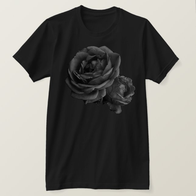 Gothic Black Roses T-Shirt (Design Front)