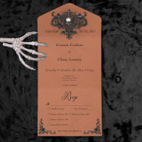 Gothic Black & Rust Halloween Filigree Dinner