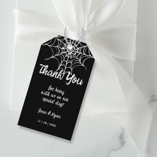 Gothic Black Spooky HalloWedding Favour Gift Tag
