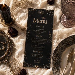 Gothic Black Spooky Tarot Wedding Menu