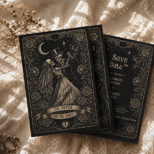 Gothic Black Spooky Tarot Wedding Save The Date