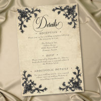Gothic Black Tan Parchment Filigree Heart Wedding