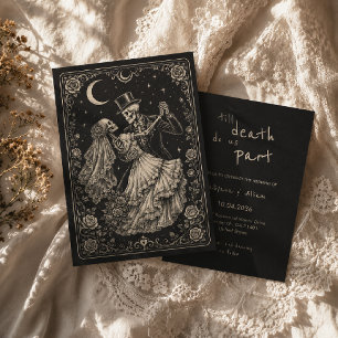 Gothic  Black Till Death Do Us Part Wedding  Invitation