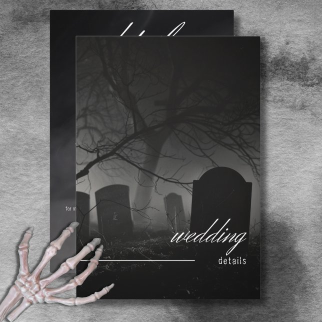 Gothic Black & White Cemetery Until Death Details Enclosure Card (Gothic Black & White Cemetery Until Death Details Enclosure Card)