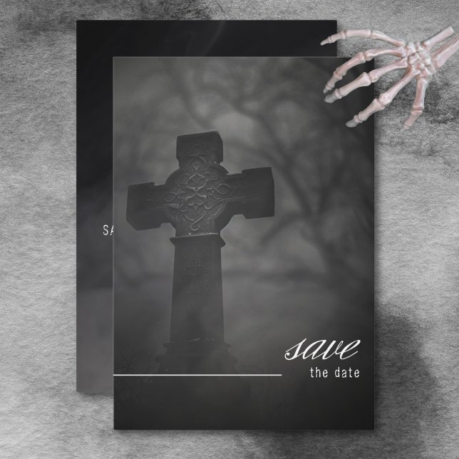 Gothic Black & White Cemetery Until Death Wedding Save The Date (Gothic Black & White Cemetery Until Death Wedding Save The Date)