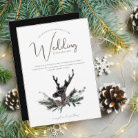 Gothic Black White Dear Head Christmas Wedding