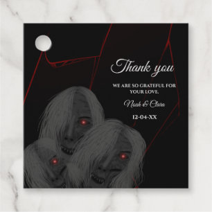 Gothic Black White Ghosts - Dark Moody Halloween  Favour Tags