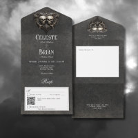 Gothic Black & White Skulls & Heart QR Code
