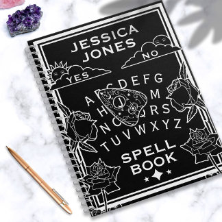 Gothic Black White Talking Board Name Spell  Notebook