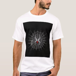 Gothic Black Widow Spider Heart Web Vintage Aesthe T-Shirt
