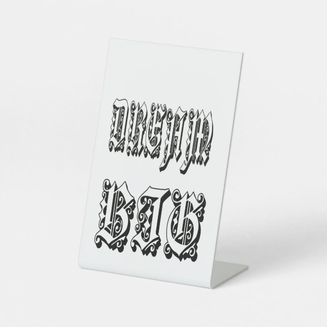  gothic blackletter typography pedestal sign (Front)