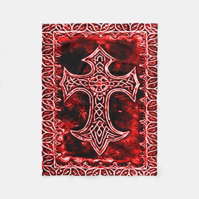 Gothic Blood Cross Symbol Fleece Blanket (Front)