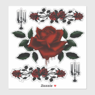 Gothic Blood Rose and Candelabra