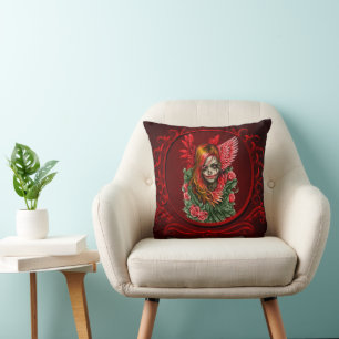 Gothic Blossom, the angel of roses. Cushion