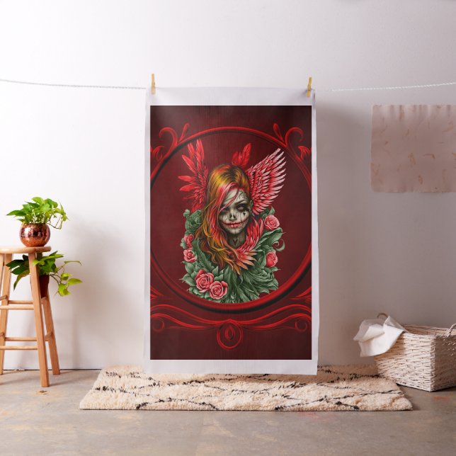 Gothic Blossom, the angel of roses.  Fabric (In Situ)