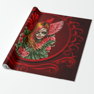 Gothic Blossom, the angel of roses. Wrapping Paper