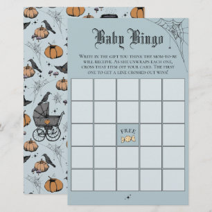 Gothic Blue Baby Bingo Baby Shower Game