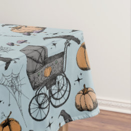 Gothic Blue Victorian Baby Carriage Tablecloth