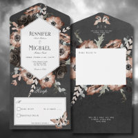 Gothic Boho Moth Black & Brown Floral No Dinner