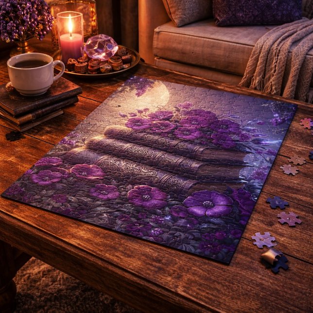 Gothic Book Purple Floral Jigsaw Puzzle (Creator Uploaded)