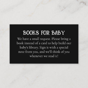 Gothic Books for Baby Elegant Black and White Enclosure Card