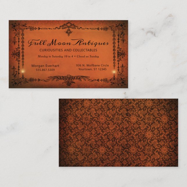 Gothic Border Vintage Victorian Business Card (Front/Back)