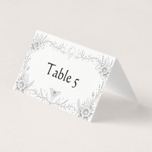 Gothic Botanical Black and White Wedding Table