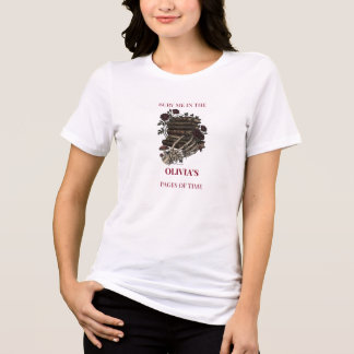 Gothic Botanical Skeleton Custom Name Book Tri-Blend Shirt