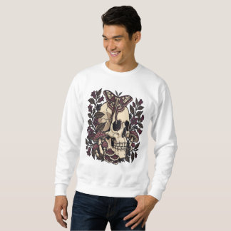 Gothic Botanical Skull Mushroom Moth Dark Cottagec Sweatshirt