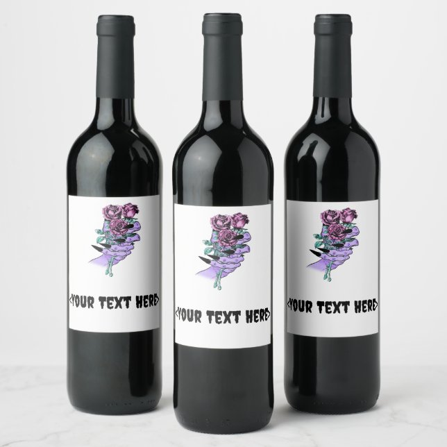 Gothic Bouquet Bottle Labels (Bottles)
