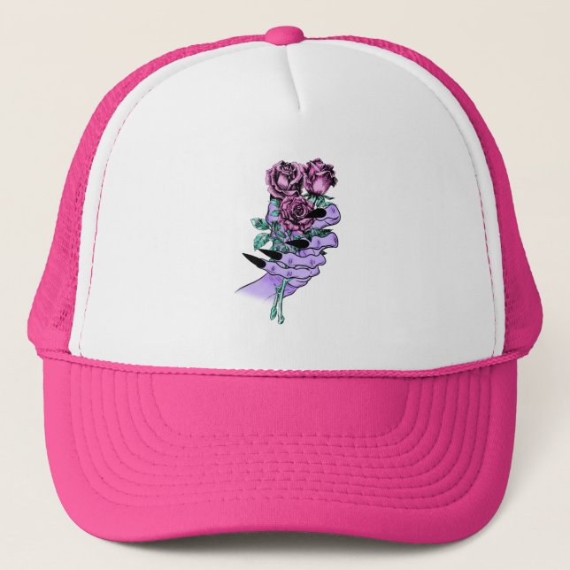 Gothic Bouquet Trucker Hat (Front)