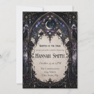 Gothic Bridal Shower Invitation   Moonlit Glass