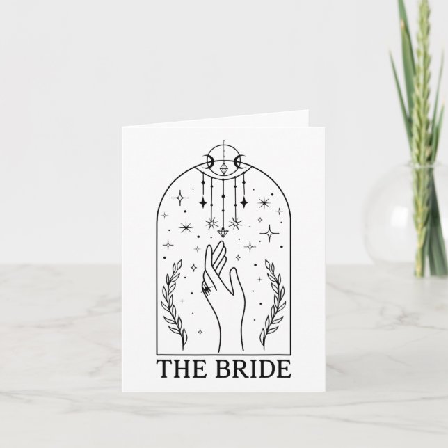 Gothic Bride Coven Tarot Matching Bachelorette Par Card (Front)