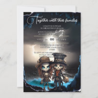 Gothic bride groom beach theme day dead