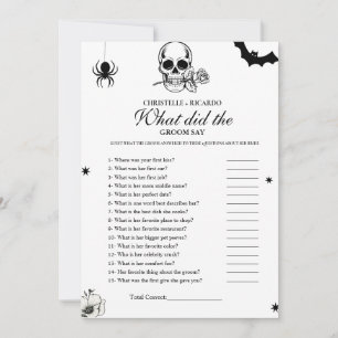 Gothic Bride  groom trivia bridal shower game Card