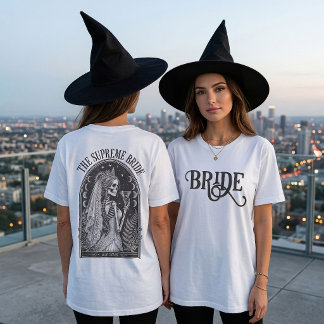 Gothic Bride Skeleton Halloween Bachelorette T-Shirt