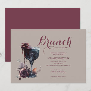 Gothic Brunch With Bloodwine Bridal Shower Invitation
