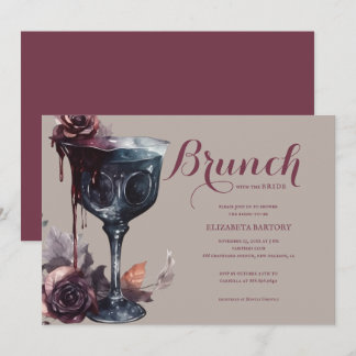 Gothic Brunch With Goblet Bridal Shower Invitation