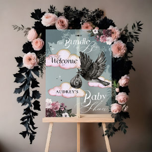 Gothic Bundle of Boo Raven Baby Shower Welcome Acrylic Sign