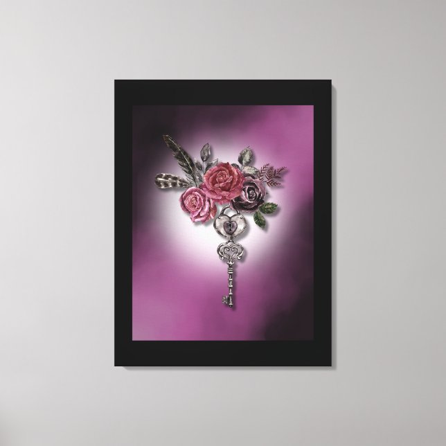 Gothic Burgundy Roses  Canvas Print (Front)