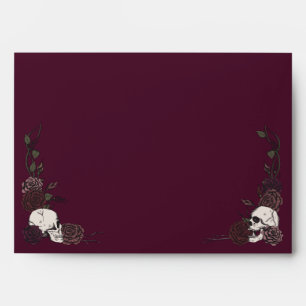 Gothic Burgundy Skulls and Roses Envelope