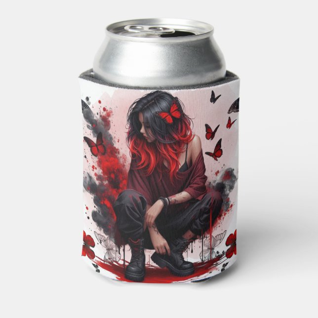 Gothic butterflies & Lady fantasy Can Cooler (Can Back)