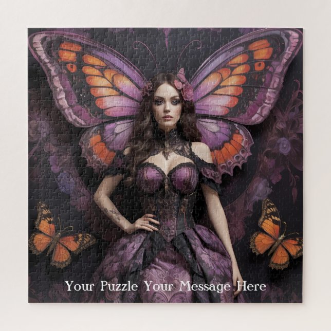 Gothic Butterfly Empress Mauve Splendor Jigsaw Puzzle (Vertical)
