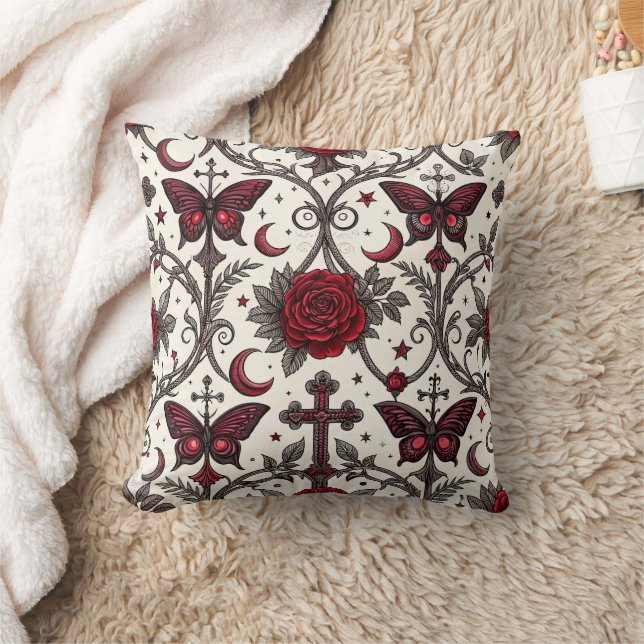 Gothic Butterfly Floral Pattern (1) Cushion (Blanket)