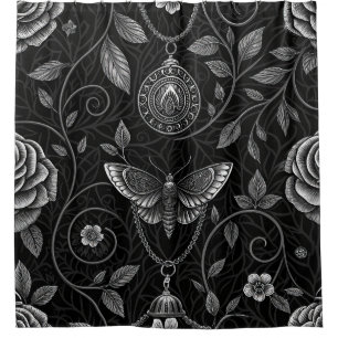 Gothic Butterfly Floral Pattern (3) Shower Curtain