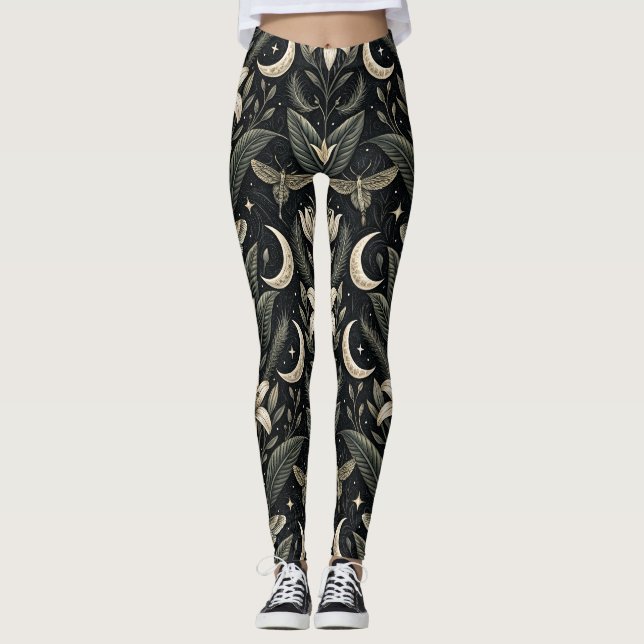 Gothic Butterfly Floral Pattern (4) Leggings (Front)