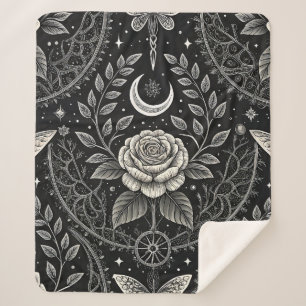 Gothic Butterfly Floral Pattern (4) Sherpa Blanket