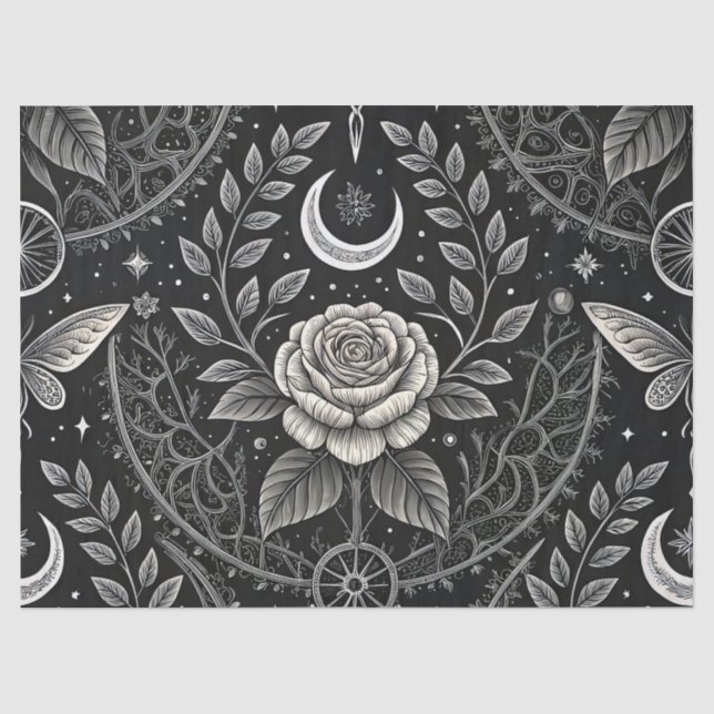 Gothic Butterfly Floral Pattern (4) Tissue Paper (Front)