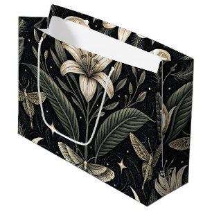 Gothic Butterfly Floral Pattern (5) Large Gift Bag