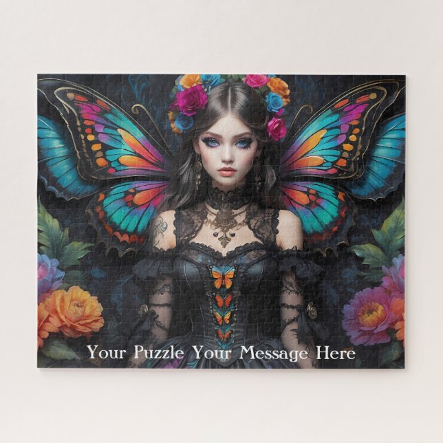 Gothic butterfly girl jigsaw puzzle (Horizontal)